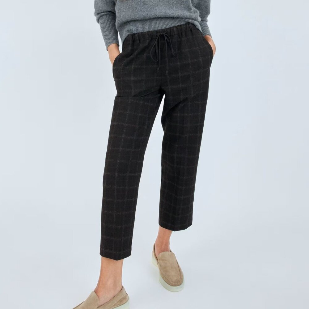 Aritzia The Grop by Babaton Jimmy Pant, Black Windowpane (Modified Drawstring)